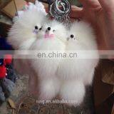 Factory Price Custom Animal Plush Fur Fox Keychain thumbnail-2