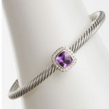 Women Jewelry Designs Sterling Silver DY 4mm Amethyst Noblesse Bracelet