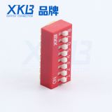 Manufacturers supply spacing 2.54mm red pin vertical dip switch