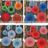 The new festive supplies color paper fan 6 sets of colorful paper Lahua ruscifolia decor paper fan