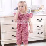 2019 New Summer Baby Girls Plaid Cotton Romper Wholesale Baby Clothing Free Ship thumbnail-4