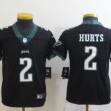 Philadelphia Eagles #2 Hurts Kids Black Jersey