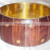 2015 Beautiful Wooden Bangle With Brass Spot And Wire Design 10608 thumbnail-1