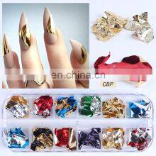 Hot Sell Nail Art Foils Sticker Metallic Gold Silver Color Nail Flakies 3D Nail Art Decorations thumbnail-4