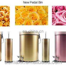 Luxury 3L 5L 12L Fingerprint Proof Stainless Steel Rose Gold Color Coded Foot Pedal Slow Closed Dustbin thumbnail-5