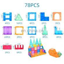 Kids Educational STEM Toys Amazon Best Seller Magnet Building Tiles 78 PCS Magnetic Building Blocks for Children thumbnail-5