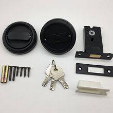 Black Color Hidden Round Shaped Sliding Door Lock thumbnail-3