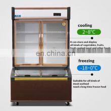 Commercial Large Vegetables Drink Display Freezer Cooler Restaurant BBQ Meat Refrigerator Preservation Freezing Cooler Display thumbnail-2