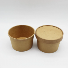Eco-Friendly Paper Soup Bowl Hot Soup Bowls With Plastic Lid