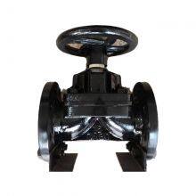 Cast Iron 150LB DN 150 Straight Through Flange Diaphragm Valve thumbnail-1
