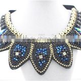 Giant blue necklace fashion crystal jewelry necklace gold chain bead necklace