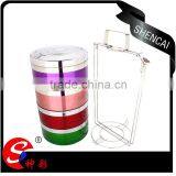 Metal Stainless Steel 4 Layers Compartment Lunch Box/ Hand Pot With Foldable Handle/ Food Carrier thumbnail-4