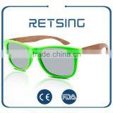 Yellow Revo Color Handmade Custom Wood Sunglasses thumbnail-6
