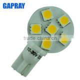 non polar 6 LEDs SMD 5050 T10 led car bulb