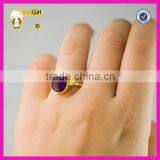 New Products Ladis Single Stone Finger Ring Fashion Custom Gold Plating Large Amethyst Rings thumbnail-4