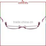 Laura Fairy Stylish Lady Pink Black Semirim Metal Optical Frame For Wholesale thumbnail-5