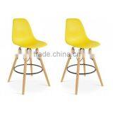 Outdoor furniture high plastic coffee bar yellow chair with footrest ,HYX-505