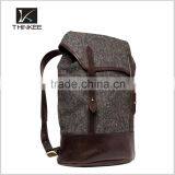 Fashion Design Leather Strap Outdoor Mens Camping Travel Backpack