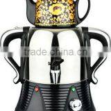 4.0L Electric Russian S/s Samovar CA-800G Black With Ceramic Teapot