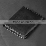 2015new season hotsale OEM genuine leather PU leather men bi-fold wallet with coin pocket