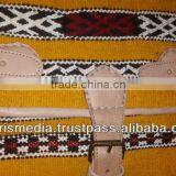 Moroccan Kilim Bags Handmade by Yellow Kilim and Genuine Leather thumbnail-2