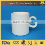 White Ceramic Tea Cup Set With Metal Stand, Bone China Cup thumbnail-2