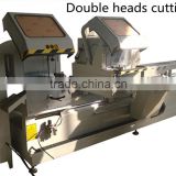 Double heads mitre saw cutting machine with high helical pitch ball screw-lead motion, with high accurate driving