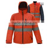 High-Vis PTFE Waterproof and breathable hoodie parka with padding coat