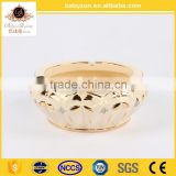 2016 popular home decorate luxury art and crafts ivory 7"ceramic porcelain ashtray with gold