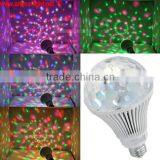 E27 6W Rotating RGB LED Crystal Ball Effect Light Stage Lighting Disco Pub