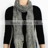 Bandanna Printed Light Wool Scarf with fringe