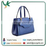 Genuine Leather Blue Ostrich Pattern Luxury Hardware Womens Tote bags