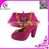 Fushcia Italian Shoes and Bags to Match Women With Ladies High Heel Shoes CSB 555 for Lovely Matching Shoes and Bags