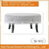 Special Design Cheap Velvet Hotel Ottoman Stool With Buttons and Nails