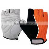 Orange And Black Color Cycling Sports Wear Gloves
