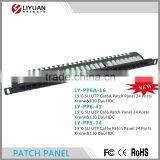 LY-PP6A-16 19" 0.5U UTP Cat6a/cat6/cat5e Patch Panel 24-Port Krone&110 Daul IDC