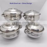 Stainless Steel Multi Bowl set for Cooking and Serving