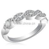 Sparkly Micro Pave Setting Good Quality Zircon Wedding Bands Twisted Ring For Unisex thumbnail-2