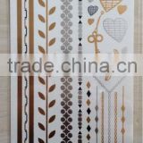 NEW gold silver flash tattoo with stock glitter metallic temporary tattoo, 2014 new and high quality tattoo