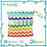 Rainbow Chevron PU Coated Baby Diaper Bag thumbnail-1