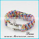 Factory Direct Sales Braided Adjustable Bowshackle Buckle Survival Paracord Bracelet thumbnail-1