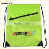 Custom nylon polyester drawstring bag with Zipper
