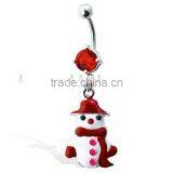 Belly Button Navel Ring With Christmas Snowman ,belly Ring,316L Jewelry