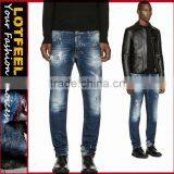 Biker Jeans Blue Denim jeans pantalon (LOTK078)