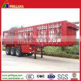 Tri Axle Frame Fence Suround Skete Semi Trailer Ethiopia Howo Cargo Trailer for Animals thumbnail-1