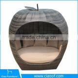 Дешевые цены завода. Витиковая ратановая спальная кровать Apple для открытого воздуха . Мебель для улицы. thumbnail-4