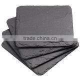 10X10CM Set/4 Slate Placemat/black Natural Stone Placemat and Coaster thumbnail-1