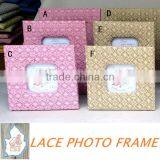 Cloth Wrap Square Picture Frame With Lace Maerial thumbnail-4