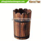 Chinese Cedar or Radiator Pine Wooden Round Planter Box thumbnail-1