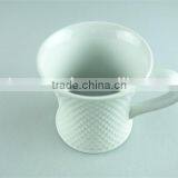 Unique Shape White Ceramic Coffee Mug With Cheap Price in Stock thumbnail-2
